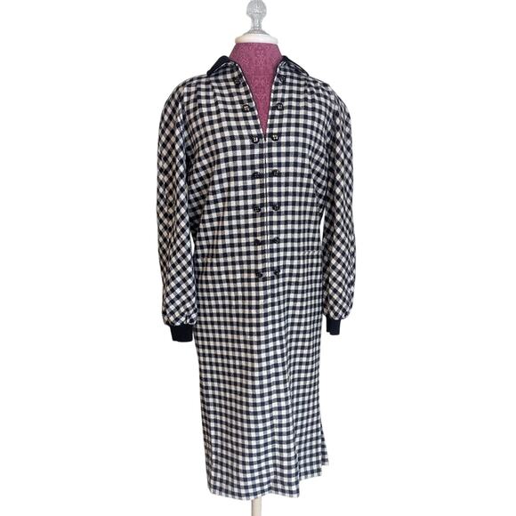 Valentino Vintage Black and White Long Sleeve Collar Button Dress IT 40 US 4 - Picture 1 of 8